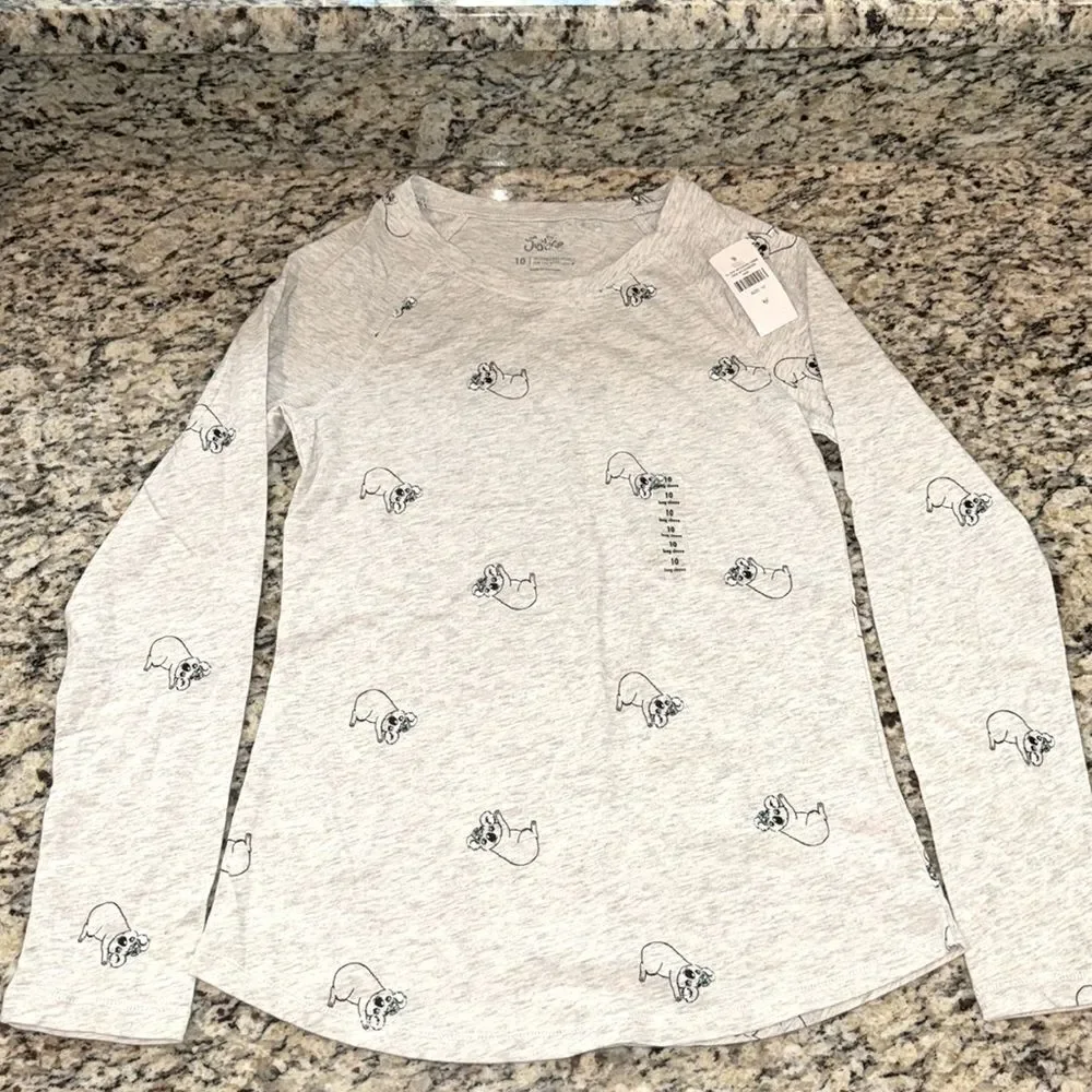 Justice Heather Koala Gray Long Sleeve Tee girls size 10 brand new with tags